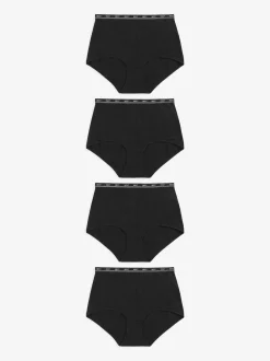 Noir - Lot de 4 culottes à logo en coton