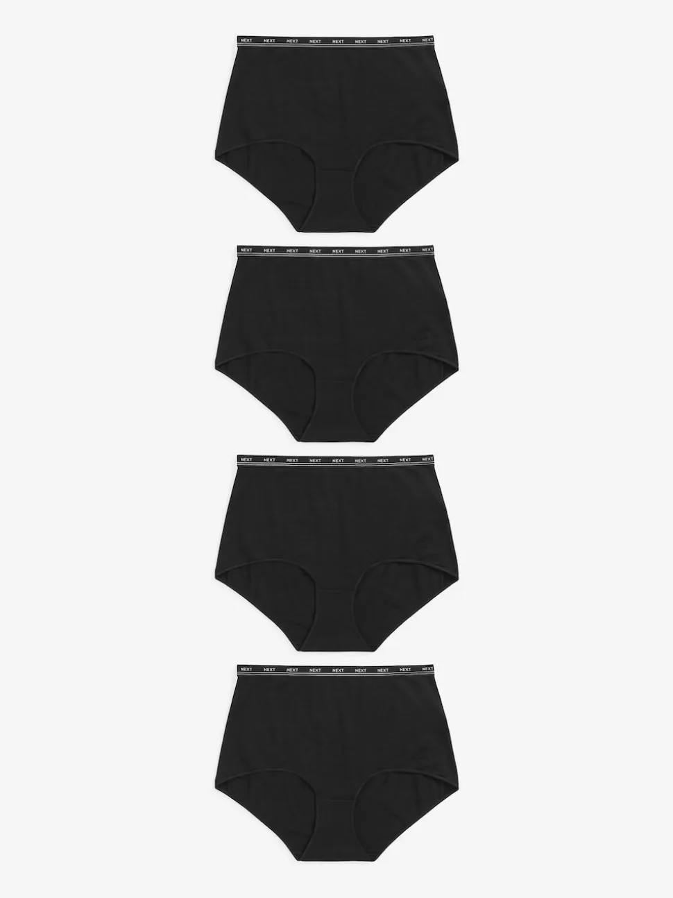 Noir - Lot de 4 culottes à logo en coton