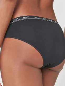 Noir - Lot de 4 culottes à logo en coton