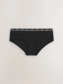 Noir - Lot de 4 culottes à logo en coton