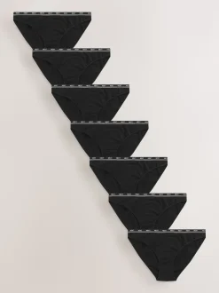 Noir - Lot de 7 culottes à logo en coton