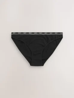 Noir - Lot de 7 culottes à logo en coton