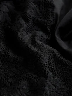 Noir - Lot de 2 culottes en dentelle et microfibre