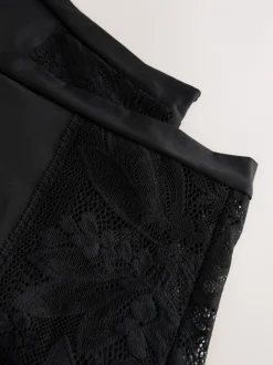 Noir - Lot de 2 culottes en dentelle et microfibre
