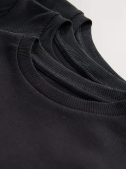 Noir - Lot de 3 Hauts à manches longues côtelés (3-16ans)