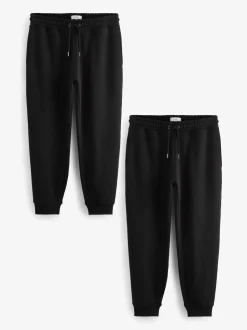 Noir - Lot de 2 Joggings Coupe ajustée à dos brossé