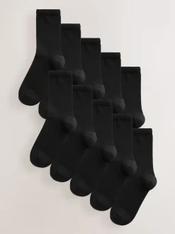 Noir - Lot de 10 paires de chaussettes de cheville de base