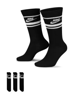 Noir - Lot de 3 paires de chaussettes Nike Sportswear Everyday Essential blanches