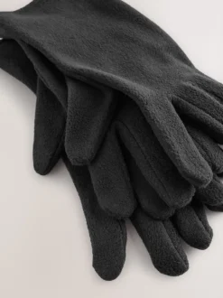 Noir - Lot de 2 paires de gants en polaire