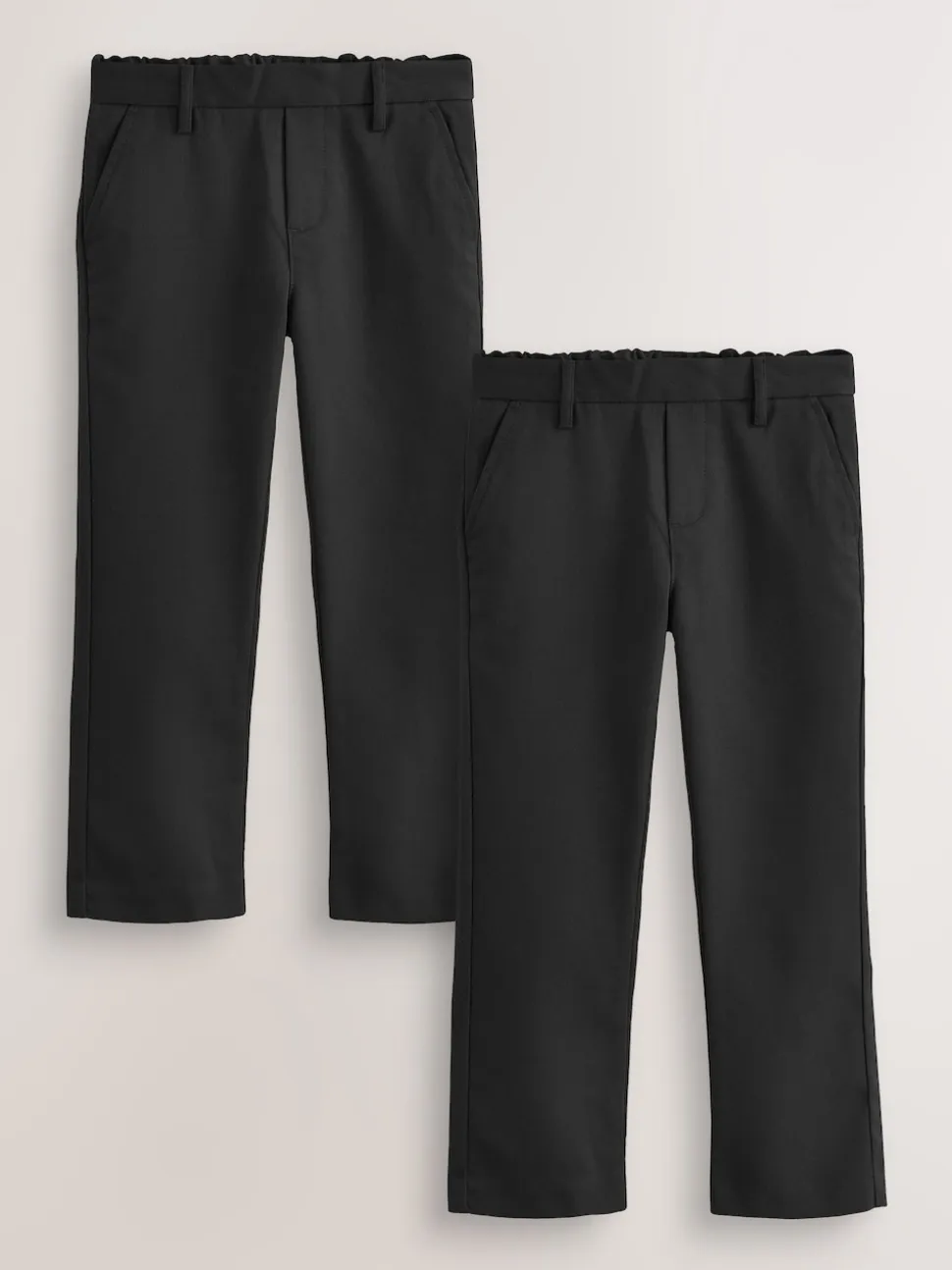 Noir - Lot de 2 pantalons d’école à enfiler coupe standard (3-17ans)