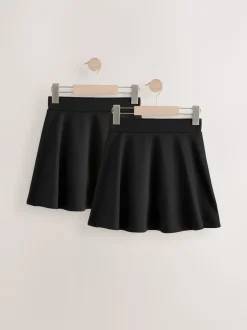 Noir - Lot de 2 Pull On Skort en Jersey Extensible (3-17ans)