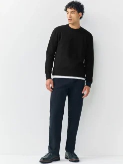 Noir - Lot de 2 pulls col rond doux au toucher coupe classique