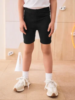 Noir - Lot de 2 shorts de vélo extensibles en coton riche (3-16ans)