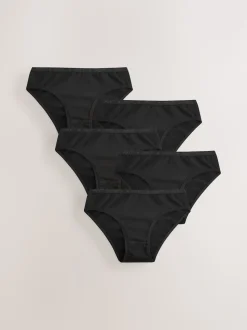 Noir - Lot de 5 slips de bikini (5-16 ans)