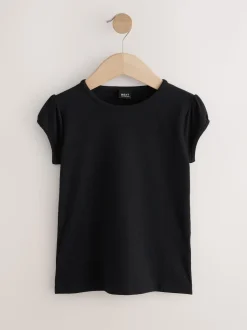 Noir - Lot de 2 t-shirts à manches bouffantes (3-16ans)