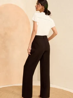 noir - Love & Roses Pantalons amples