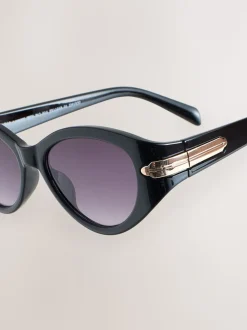 Noir - Lunettes de soleil ovales