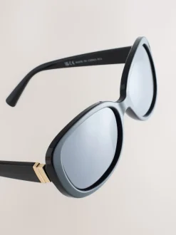 Noir - Lunettes de soleil cache-cœur carrées