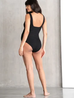 Noir - Maillot de bain de Grossesse Seraphine Texturé