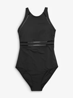 Noir - Maillot de bain gainant avec contrôle du ventre haut