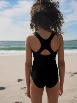 Noir - Maillot de bain Racerback (3-16ans)