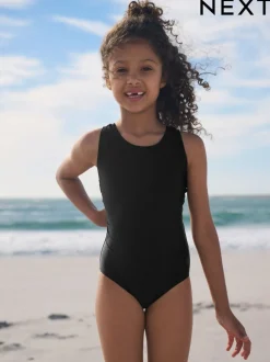 Noir - Maillot de bain Racerback (3-16ans)