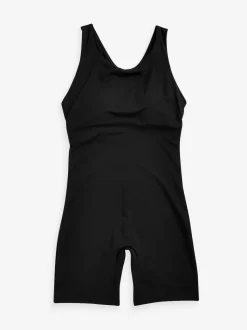 Noir - Maillot de bain Unitard avec contrôle du ventre