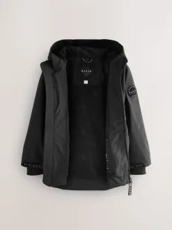 Noir - Manteau Baker by Ted Baker doublé en polaire imperméable