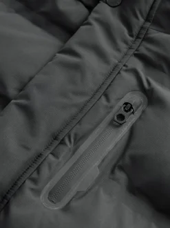 Noir - Manteau bouffant long imperméable doublé de polaire (3-17yrs)