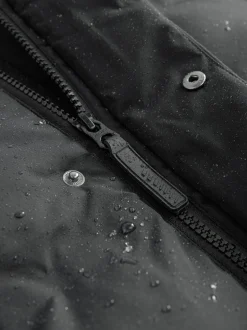 Noir - Manteau bouffant long imperméable doublé de polaire (3-17yrs)