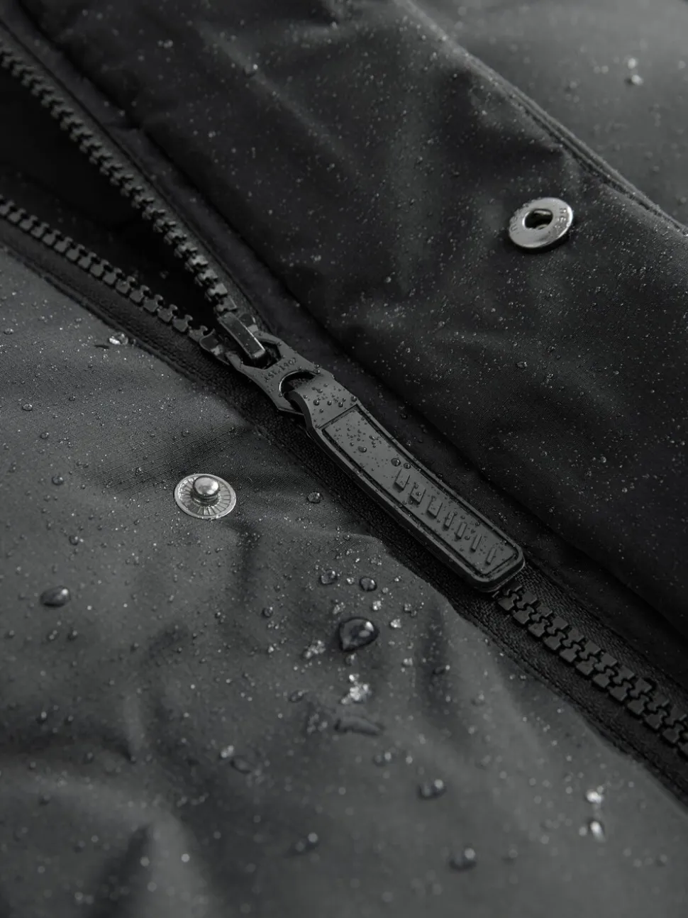 Noir - Manteau bouffant long imperméable doublé de polaire (3-17yrs)