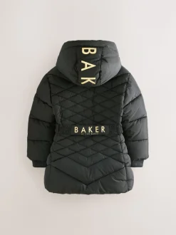 Noir - Manteau Ceinturé Baker by Ted Baker, mi-lourd, matelassé et Résistant à la douche
