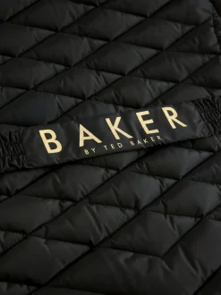 Noir - Manteau Ceinturé Baker by Ted Baker, mi-lourd, matelassé et Résistant à la douche