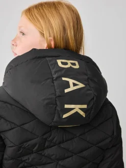Noir - Manteau Ceinturé Baker by Ted Baker, mi-lourd, matelassé et Résistant à la douche