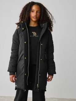 Noir - Manteau matelassé long imperméable Baker by Ted Baker fille