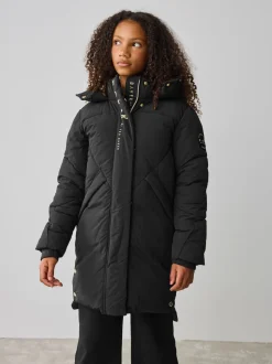Noir - Manteau matelassé long imperméable Baker by Ted Baker fille