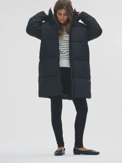 Noir - Manteau mi-long matelassé The Set long à capuche