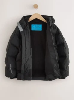 Noir - Manteau rembourré doublé en micropolaire Résistant à la douche (3-17ans)