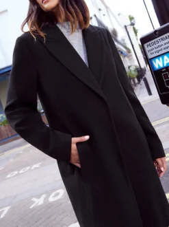 Noir - Manteaux Friends Like These mi-longs habillés à bouton unique