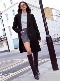 Noir - Manteaux Friends Like These mi-longs habillés à bouton unique