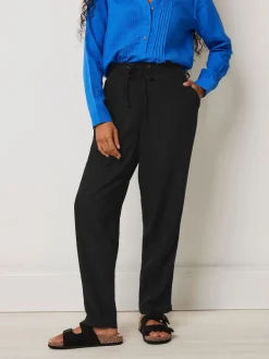 Noir - M&Co Petites tailles Lin Joggers