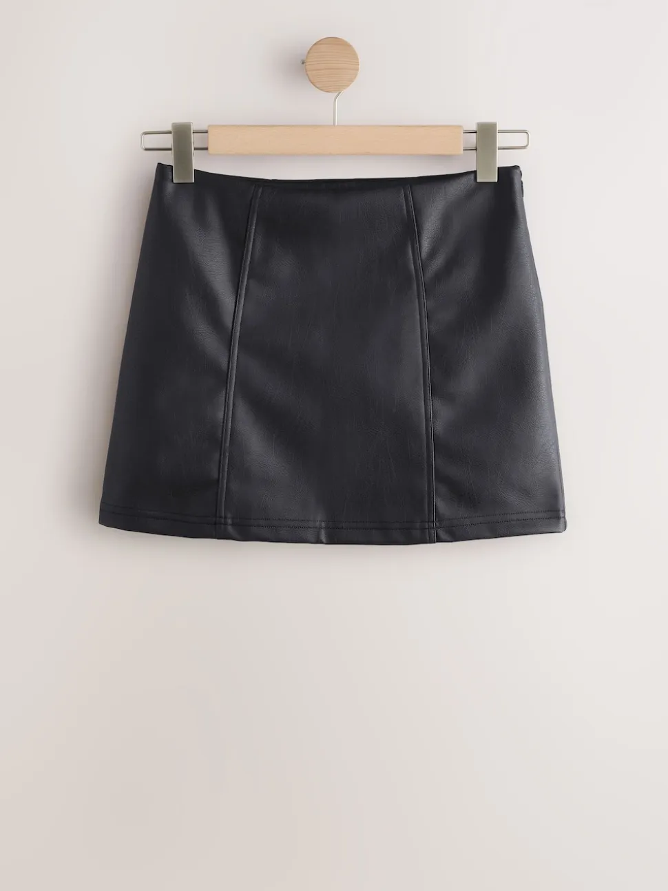 Noir - Mini jupe en cuir Faux