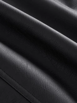 Noir - Mini jupe en cuir Faux