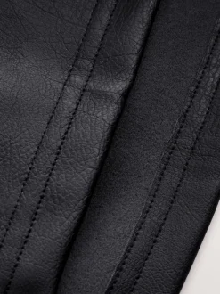 Noir - Mini jupe en cuir Faux