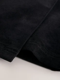 Noir - Mini-jupe cache-cœur en velours côtelé