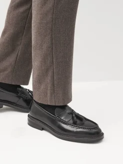 Noir - Mocassins à semelle épaisse et pampilles