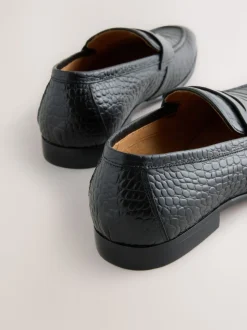 Noir - Mocassins en cuir embossé