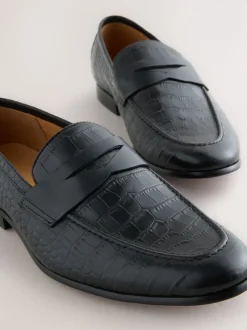 Noir - Mocassins en cuir embossé