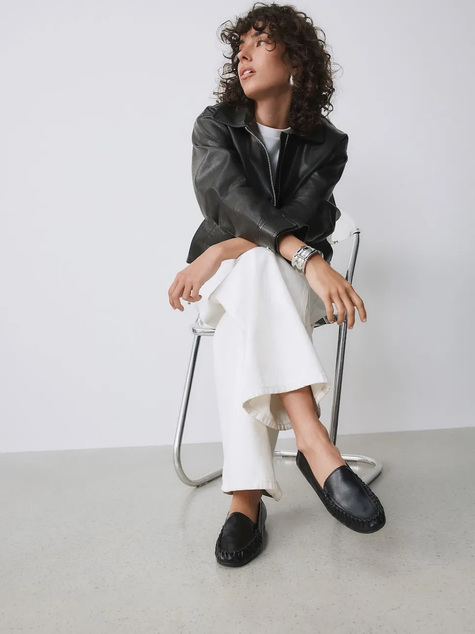 Noir - Mocassins Forever Comfort® souples froncés