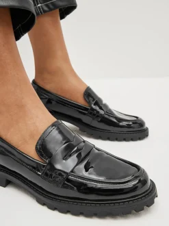 Noir - Mocassins vernis épais